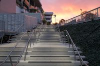 Sunset at the Flemington Racecourse Colours Stairway | Custom concrete stair treads by SVC Products